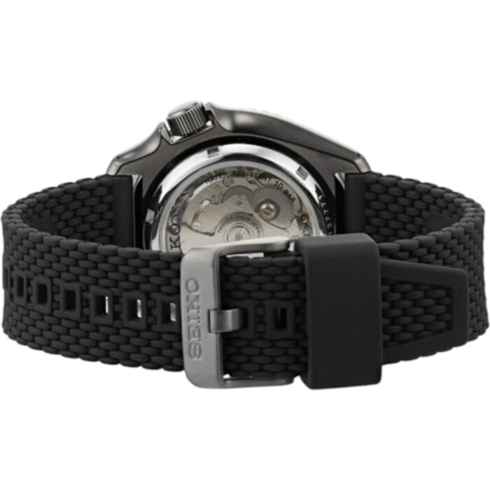 Seiko 5 Sports SKX Series Automatic Black Dial Black Silicone Strap Watch for Men - SRPD65K2 - Image 4